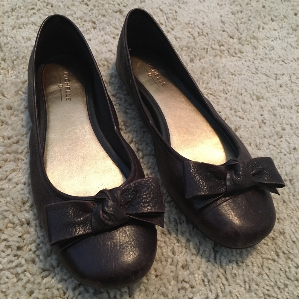 Michelle D Flats with Bow, Brown